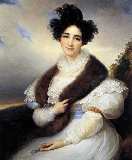 KINSOEN, Francois Joseph Portrait of Marie J. Lafont-Porcher oil painting picture